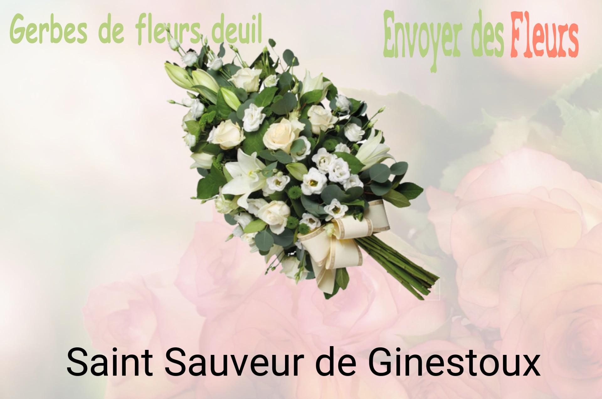 Gerbe de fleurs de deuil livrée à Saint-Sauveur-de-Ginestoux